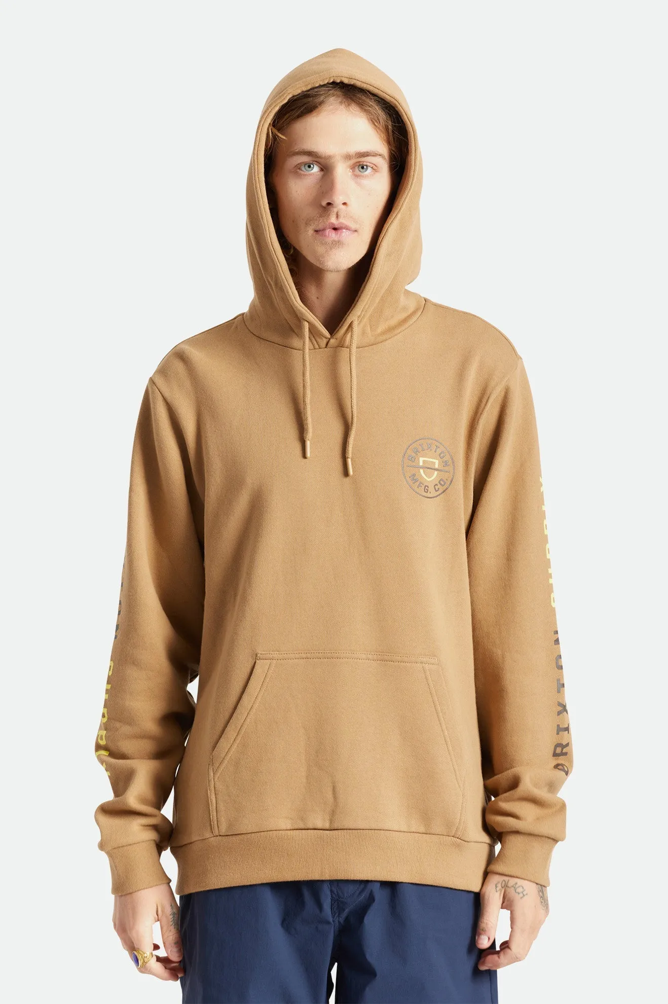 BRIXTON CREST HOOD - MOJAVE/DEEP BROWN/LIMELIGHT