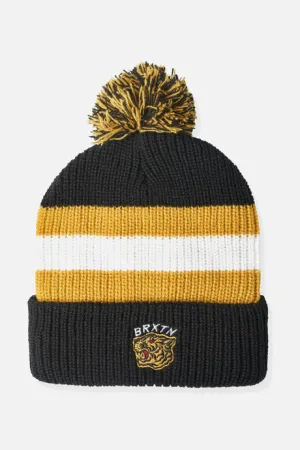 Brixton Kit Pom Beanie - Black Off White/Bright Gold