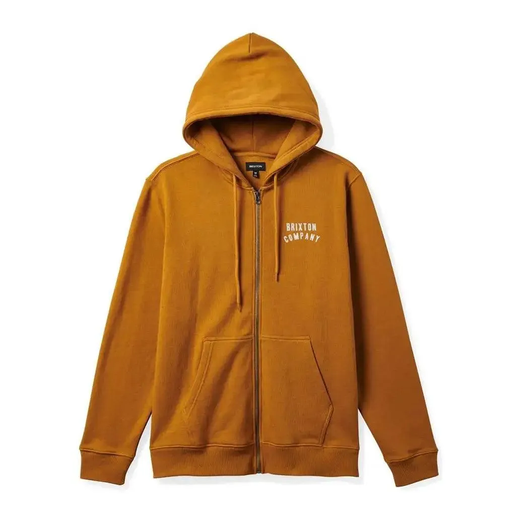 Brixton Woodburn Full Zip Hoodie Golden Brown