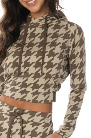 Brown Houndstooth Pullover Hoodie - Hypeach Lounge