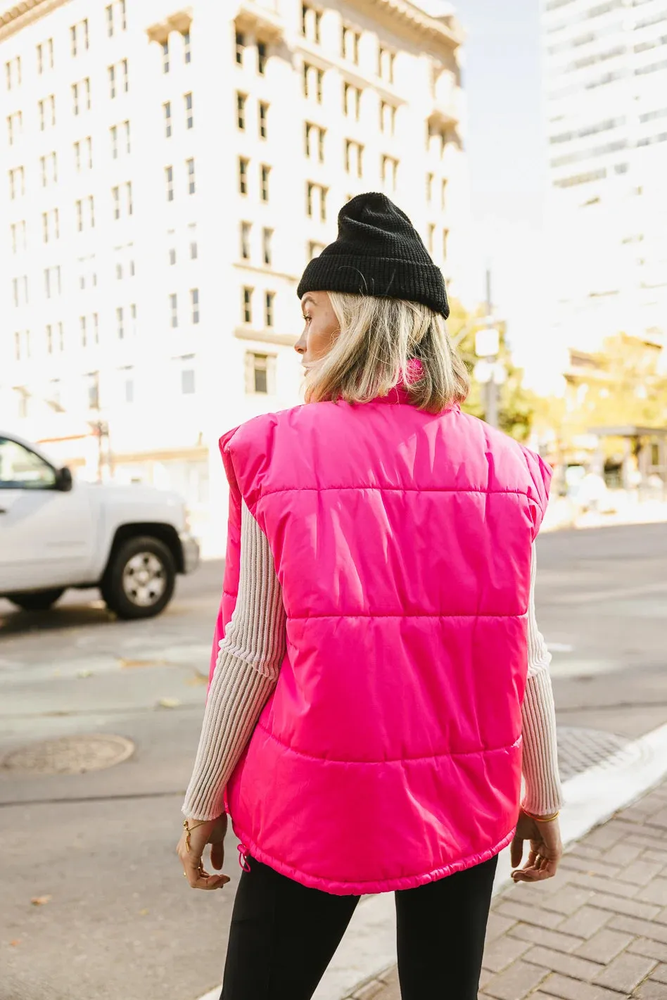 Caelan Puffer Vest in Pink - FINAL SALE