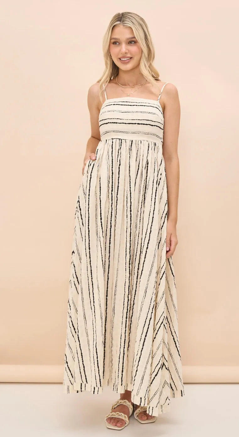 Carbon Print Maxi Dress