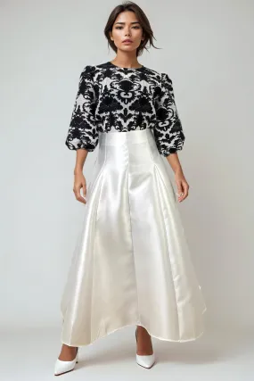 CH0049 A-LINE MAXI SKIRT (GRN, BLK, WHT)