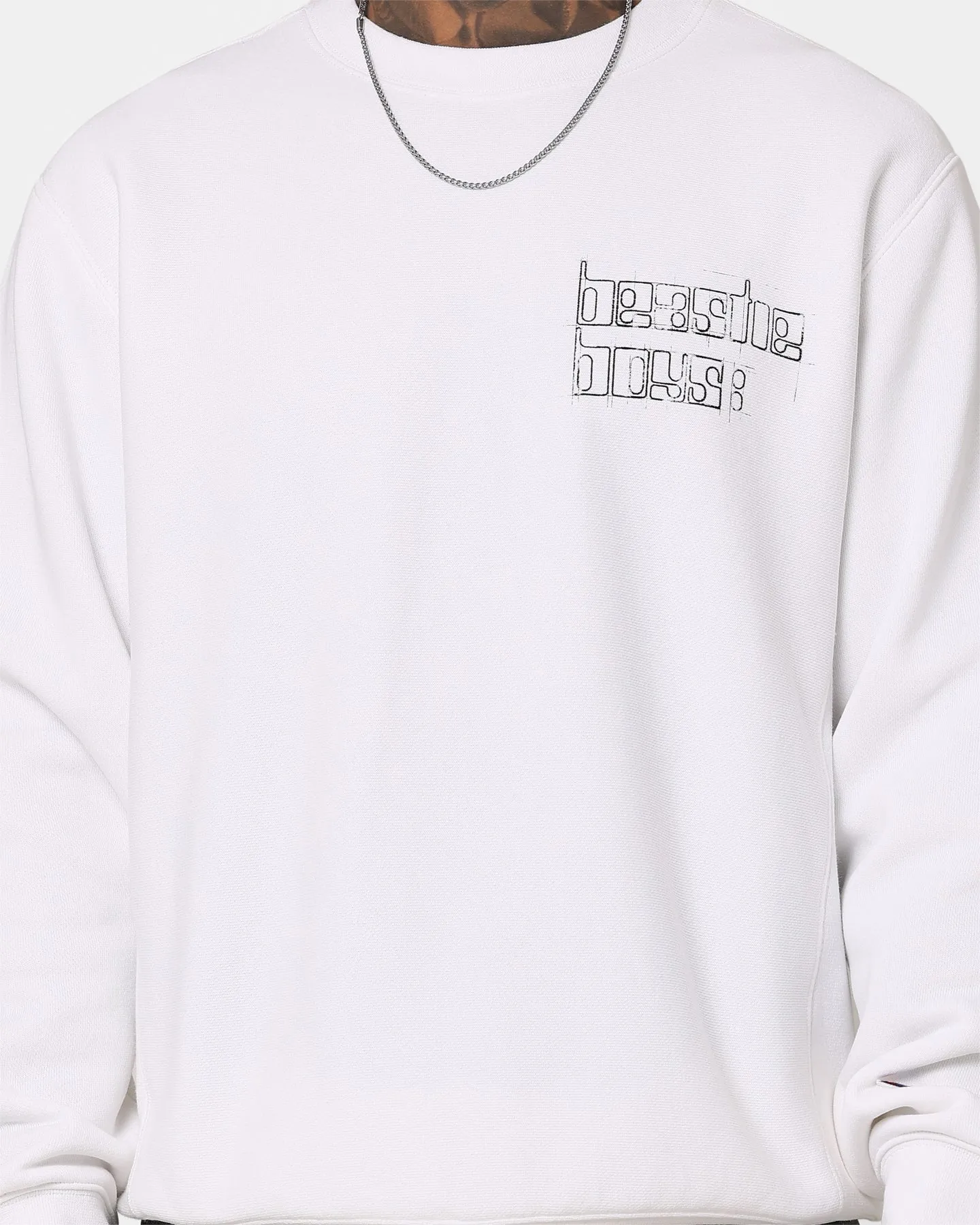 Champion X Beastie Boys Logo Graphic Crewneck White