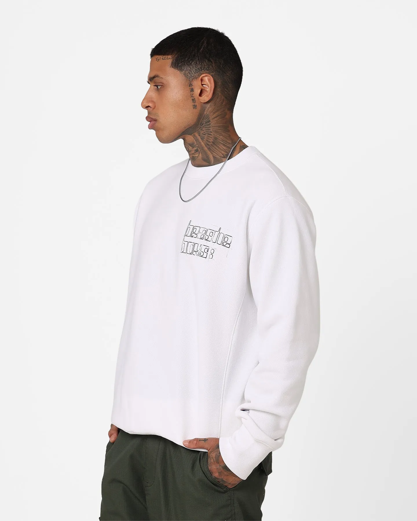 Champion X Beastie Boys Logo Graphic Crewneck White