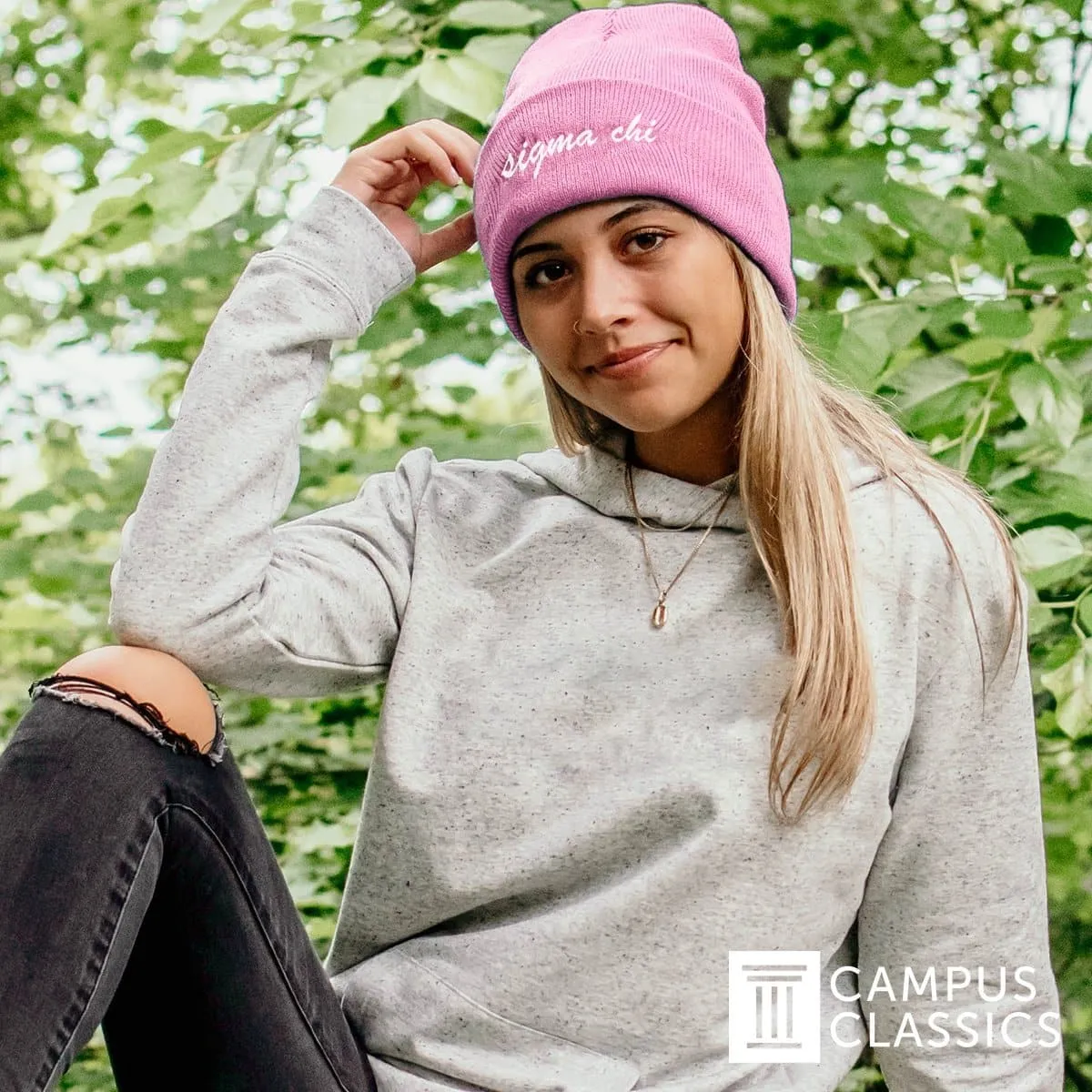 Chi Phi Pink Sweetheart Beanie