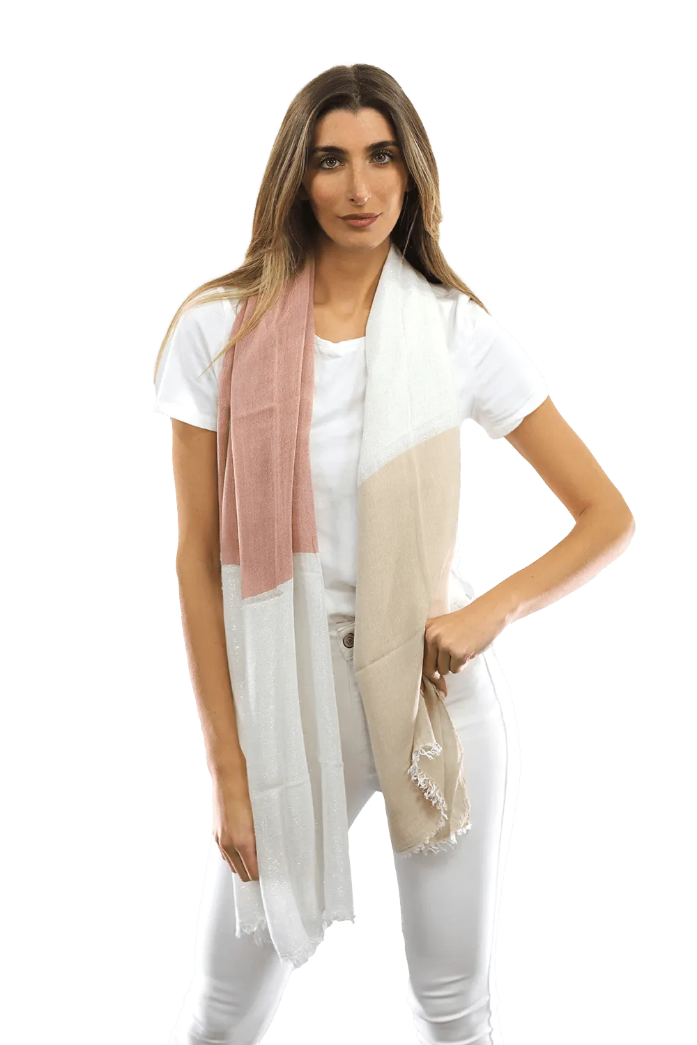 Color Block Scarf with Lurex