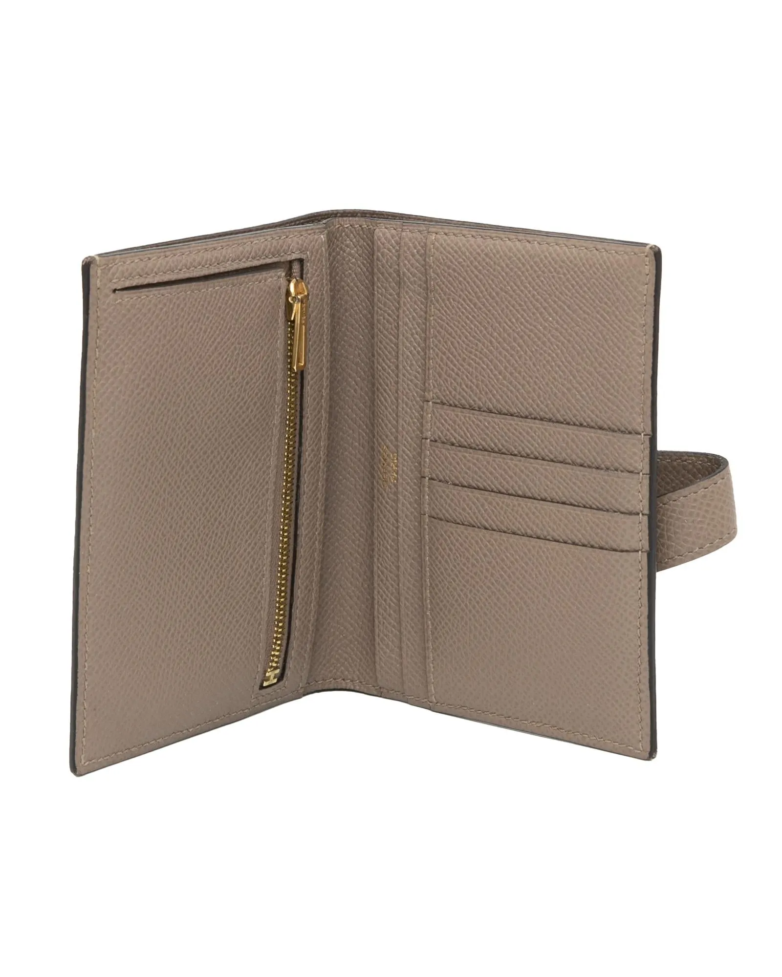 Compact Leather Wallet with Zip and Slip Pockets