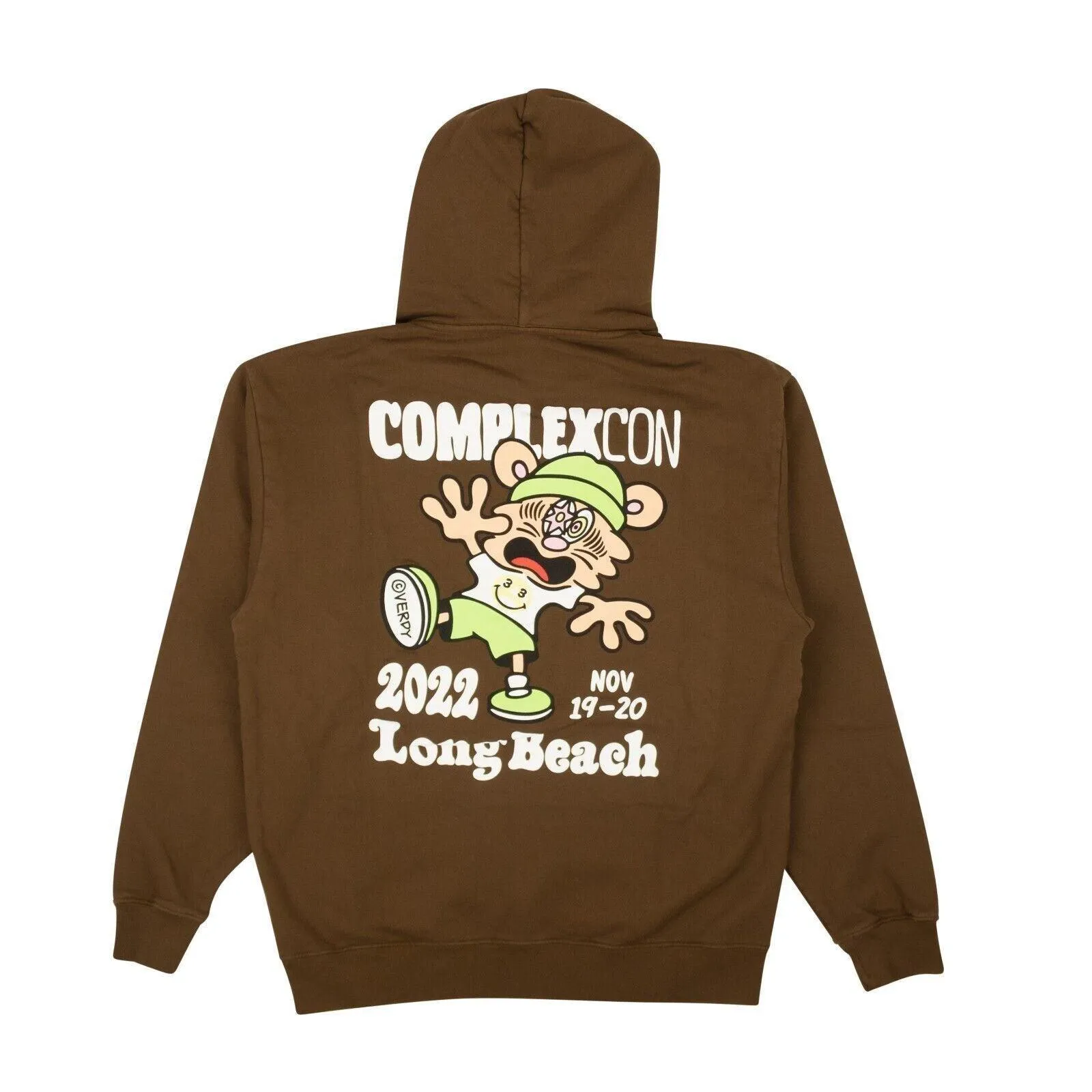 Complexcon x Verdy Brown Chest Logo Graphic Hoodie Brown