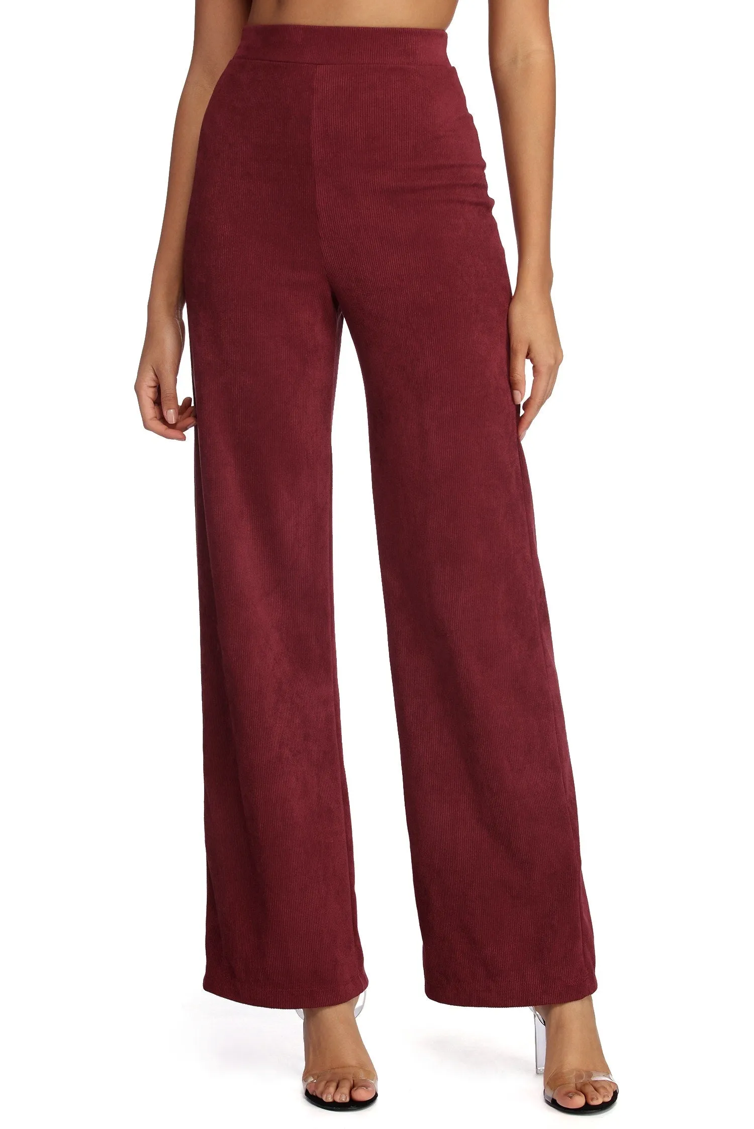 Corduroy High Waist Wide Leg Pants