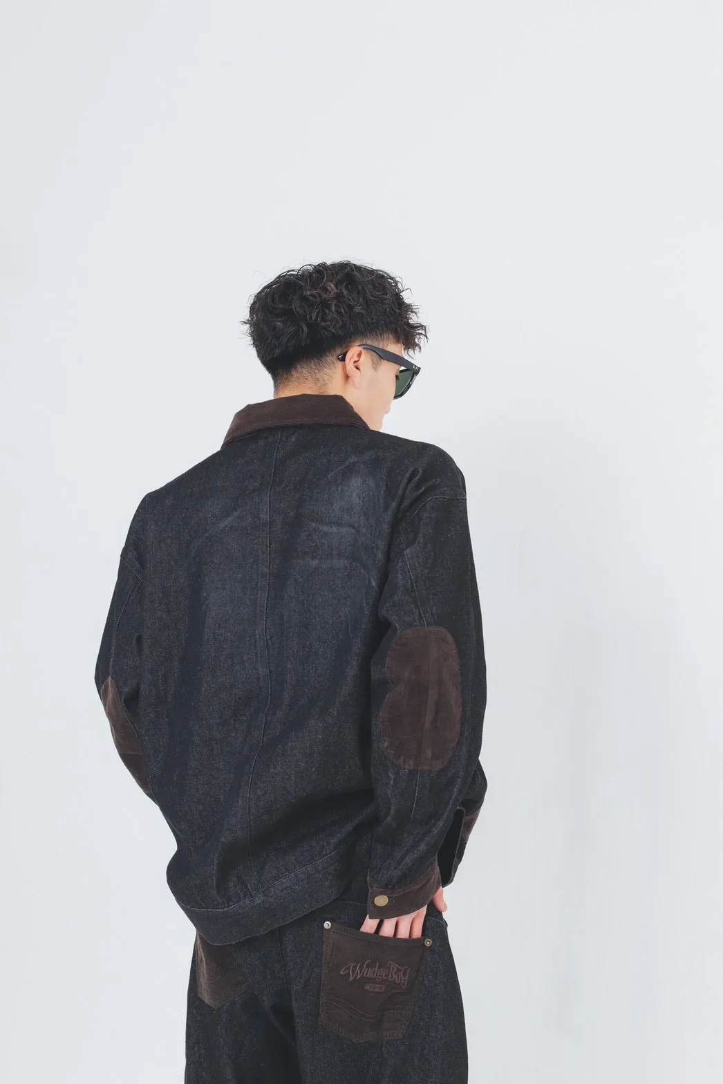 corduroy patch denim jacket