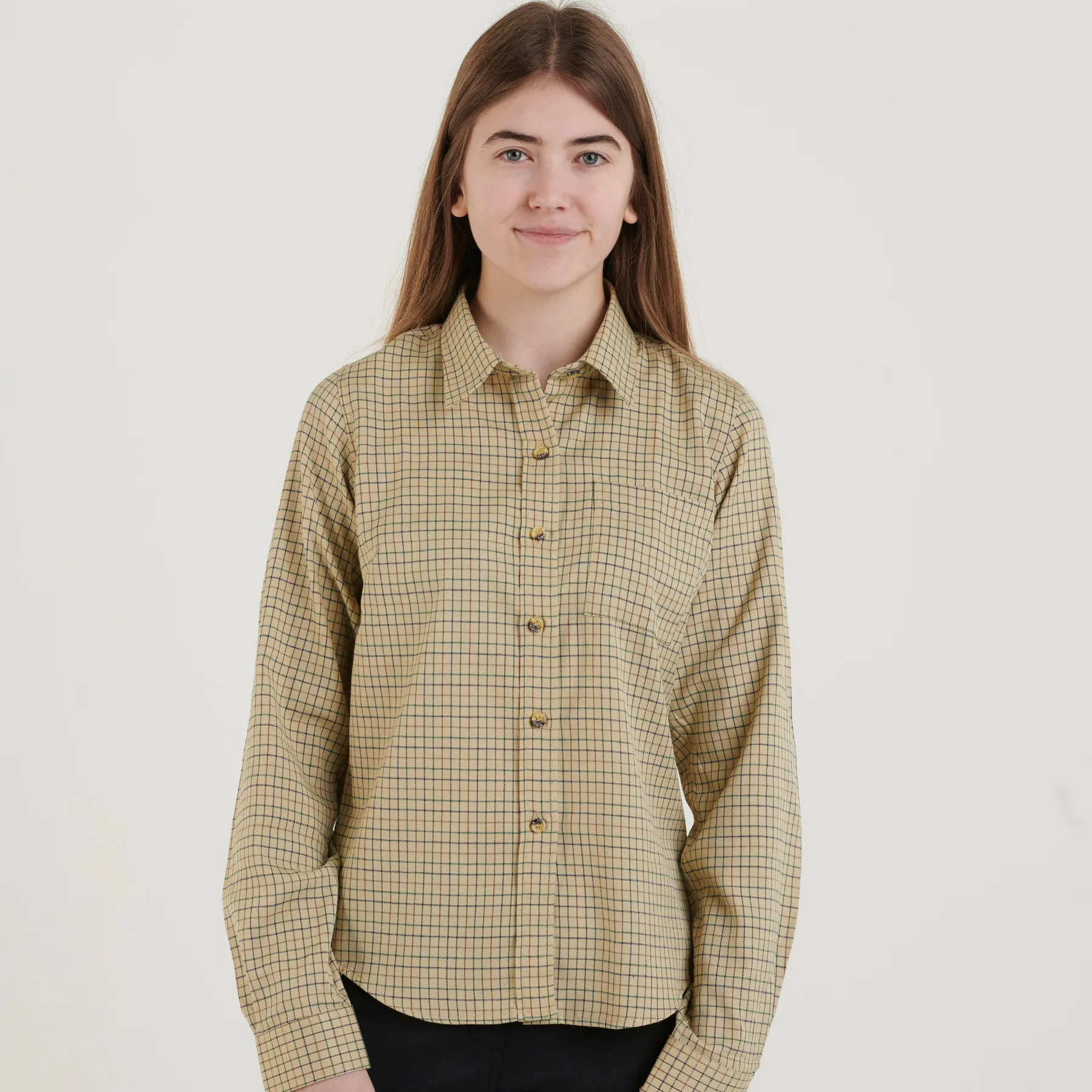 Country Classics Womens Check Long Sleeve Shirts - Cartmel Beige