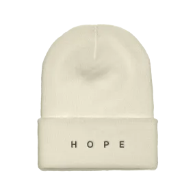 Cream "HOPE" Beanie