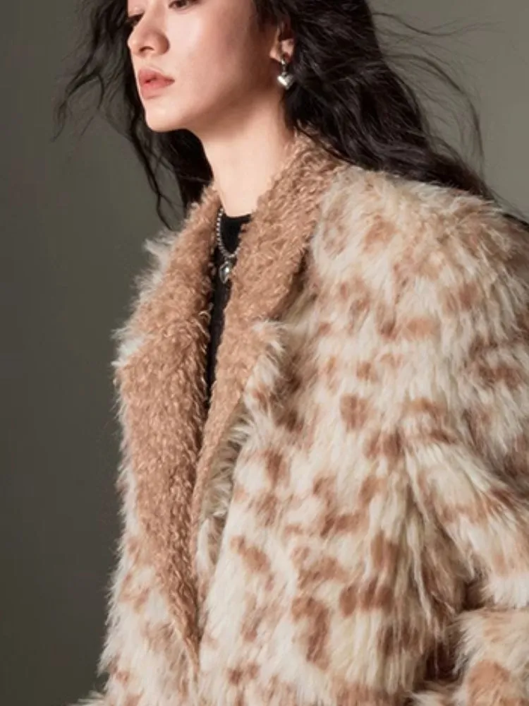 Curry Leopard Fur Coat【s0000004890】