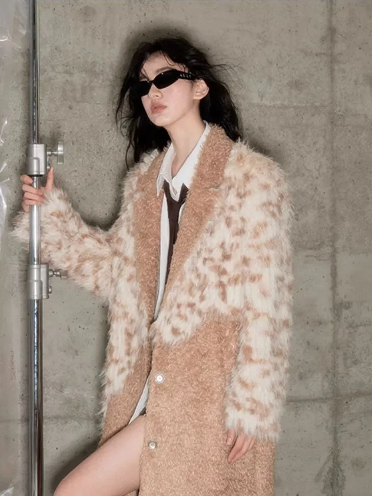 Curry Leopard Fur Coat【s0000004890】