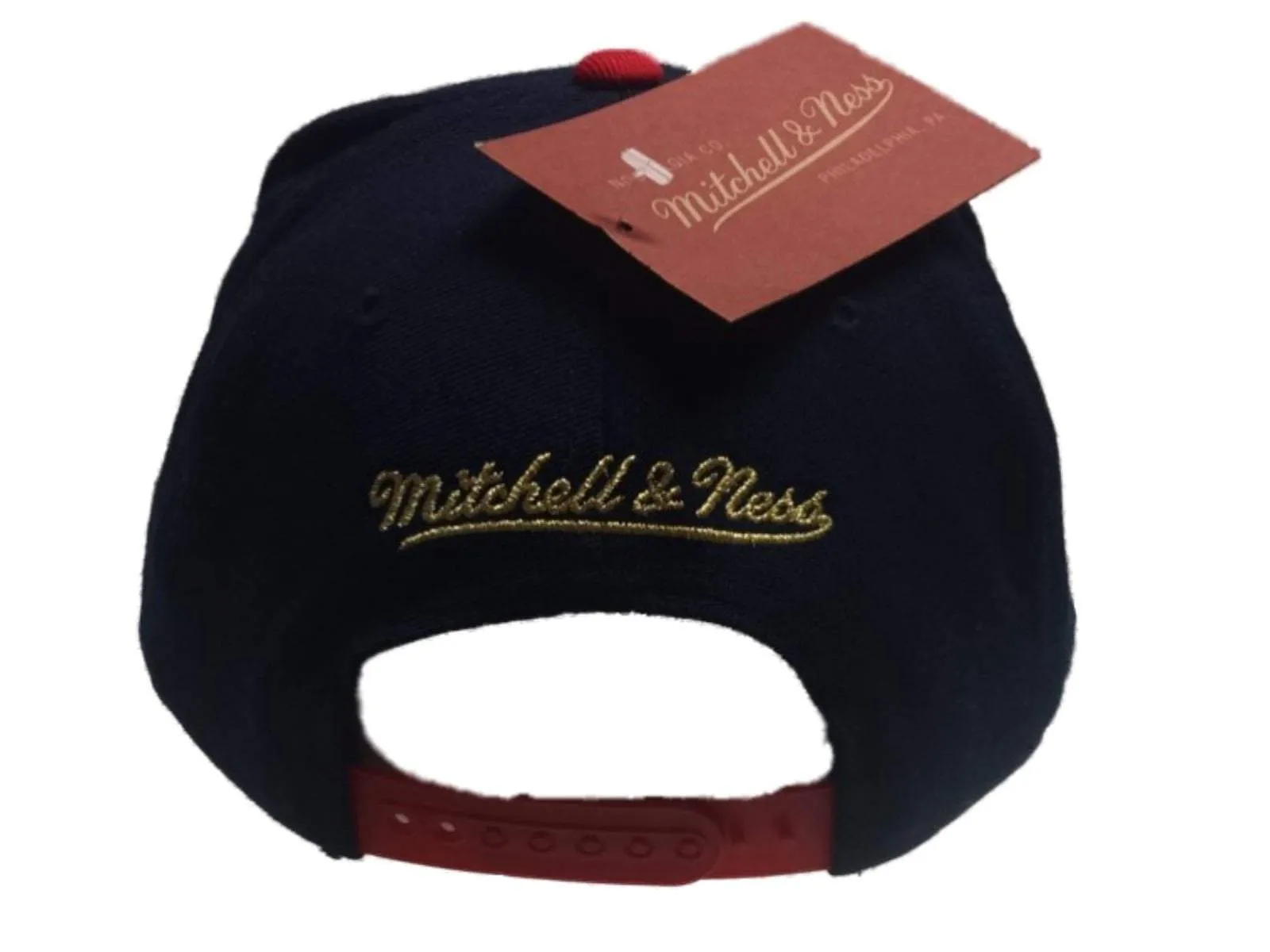 Dallas Mavericks Mitchell & Ness Navy Red & Gold Structured Flat Bill Hat Cap