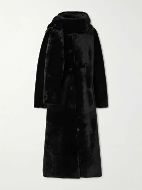 Daphne scarf-detailed shearling coat