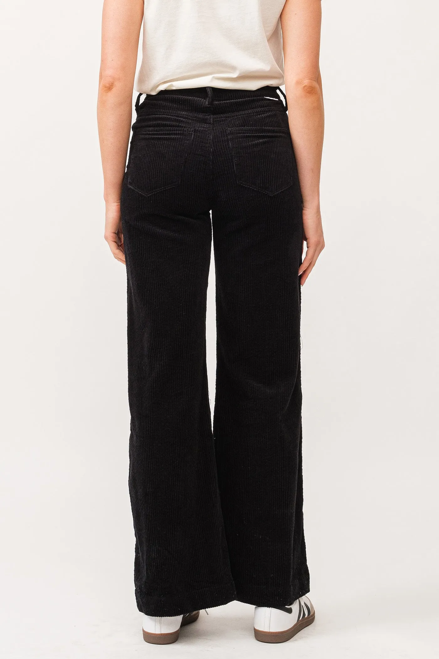 Dear John Fiona High Rise Wide Leg Jean in Black Corduroy