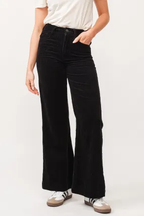 Dear John Fiona High Rise Wide Leg Jean in Black Corduroy