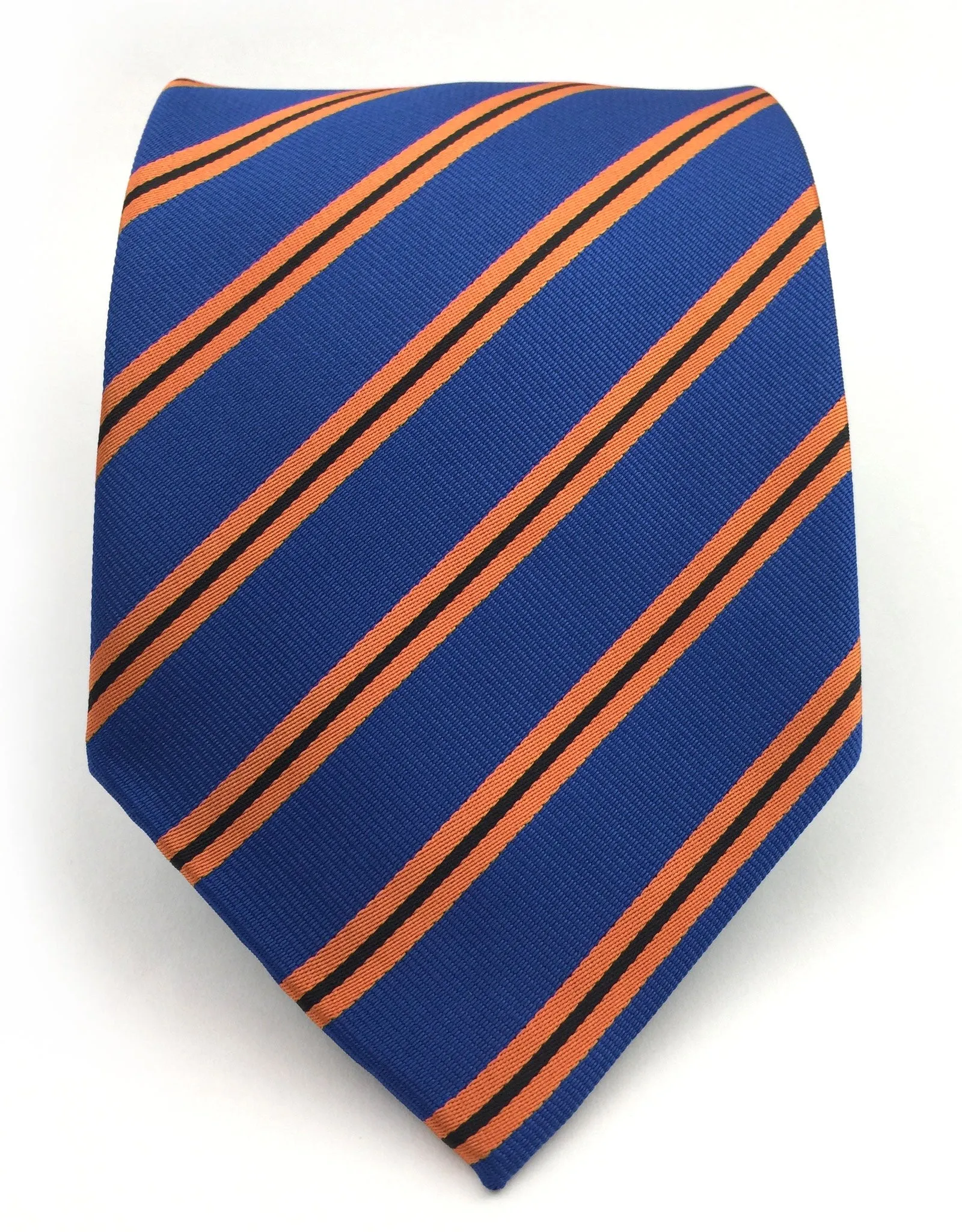 Denim Blue & Orange Striped Necktie