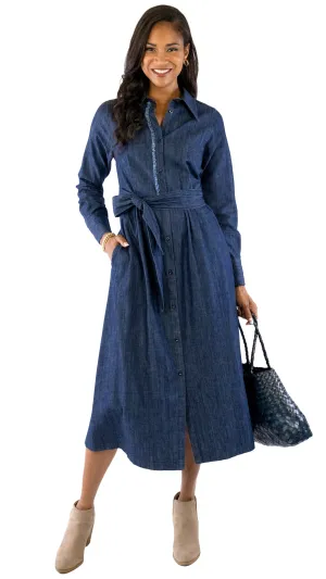 Denim Midi Dress - Denim