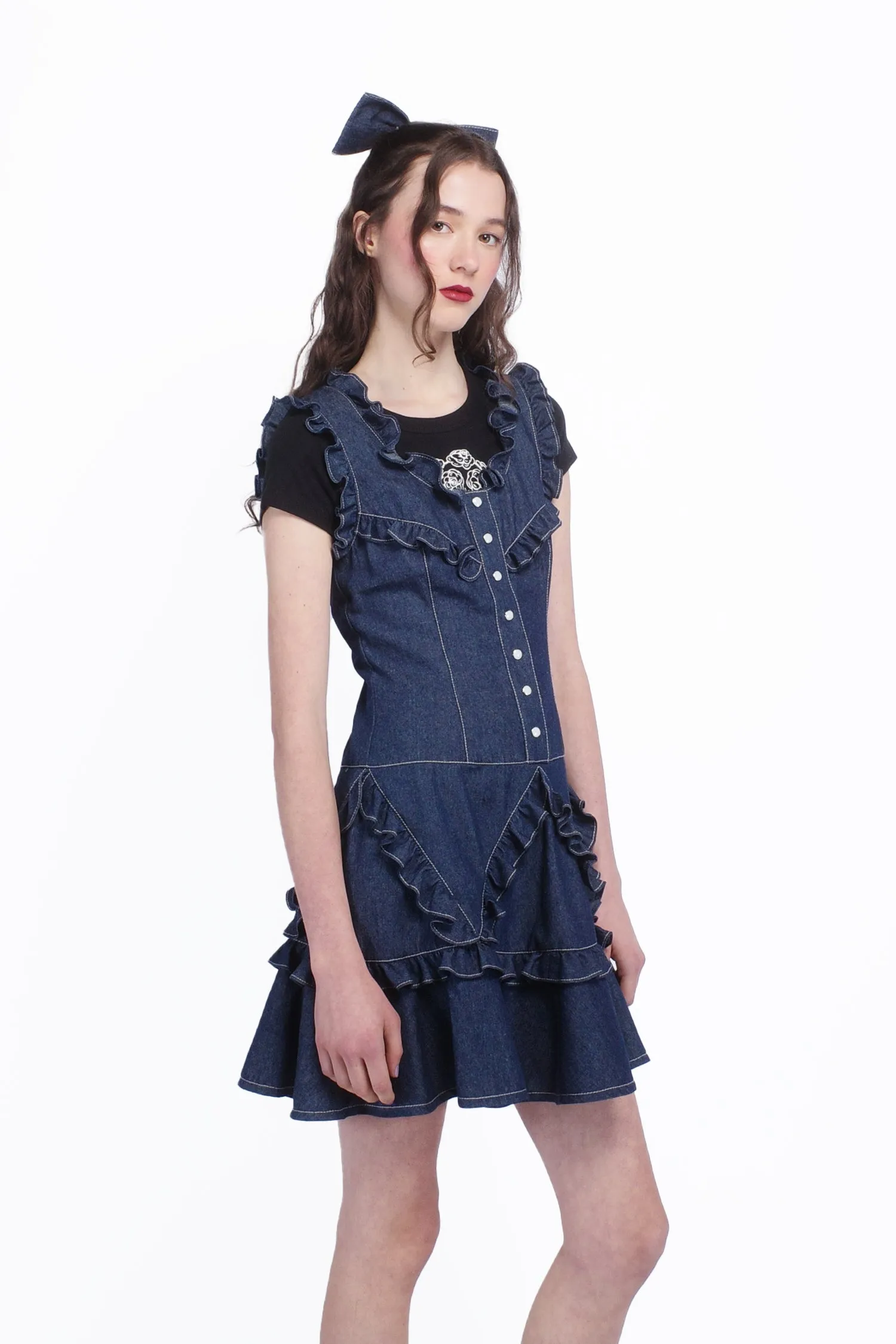 Denim Ruffle Dress