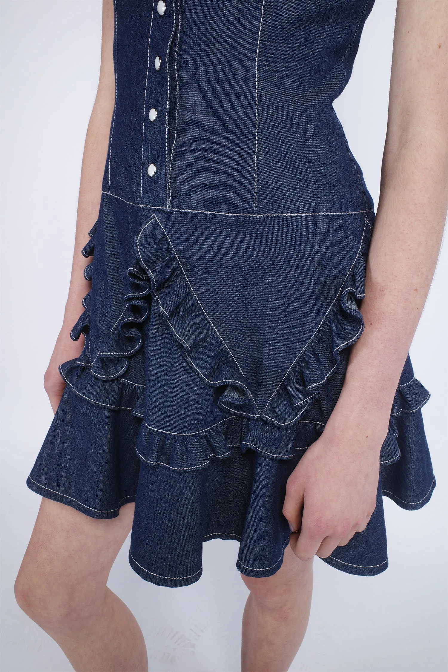 Denim Ruffle Dress