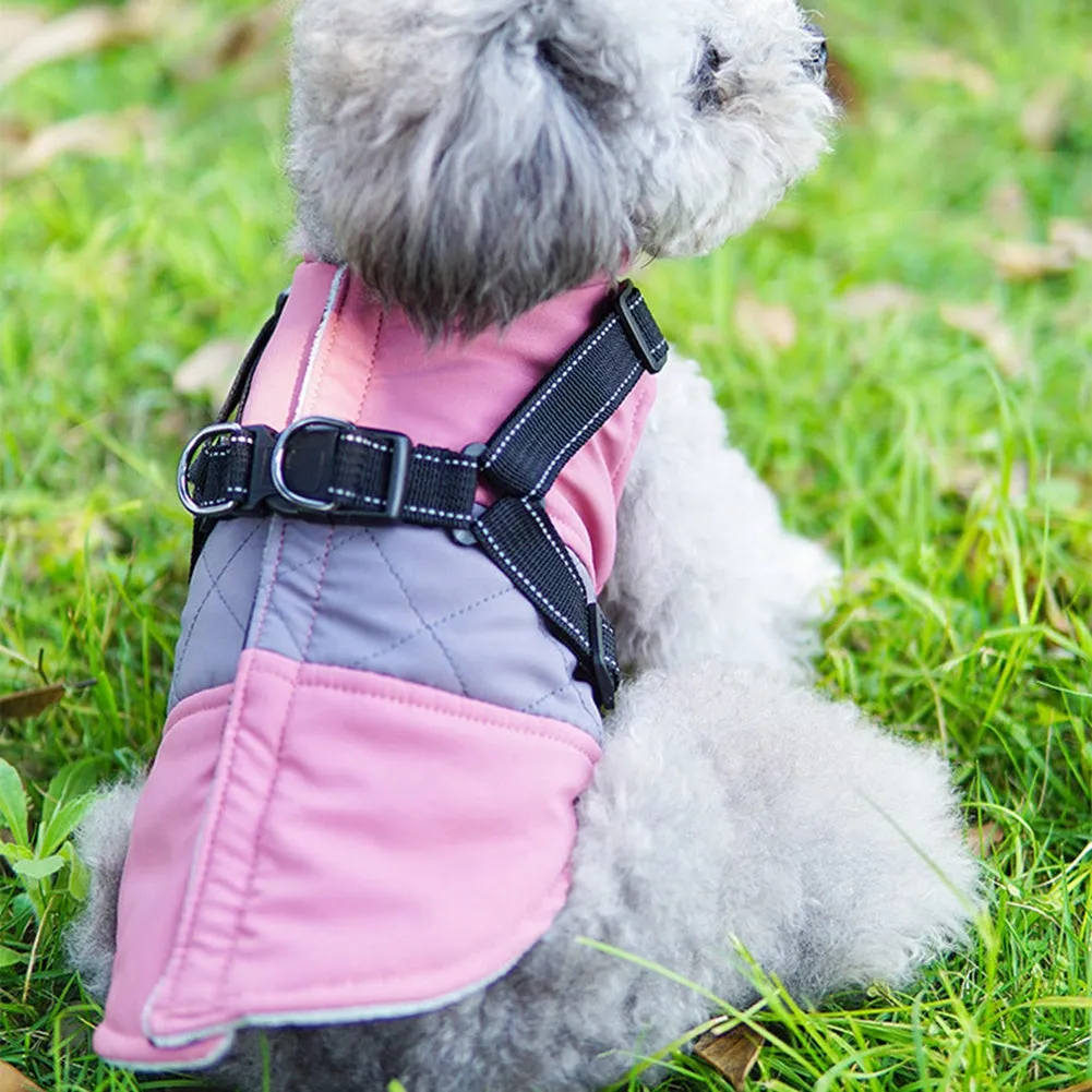 Dog Chest Back Vest Plus Velvet Thickened Reflective Traction