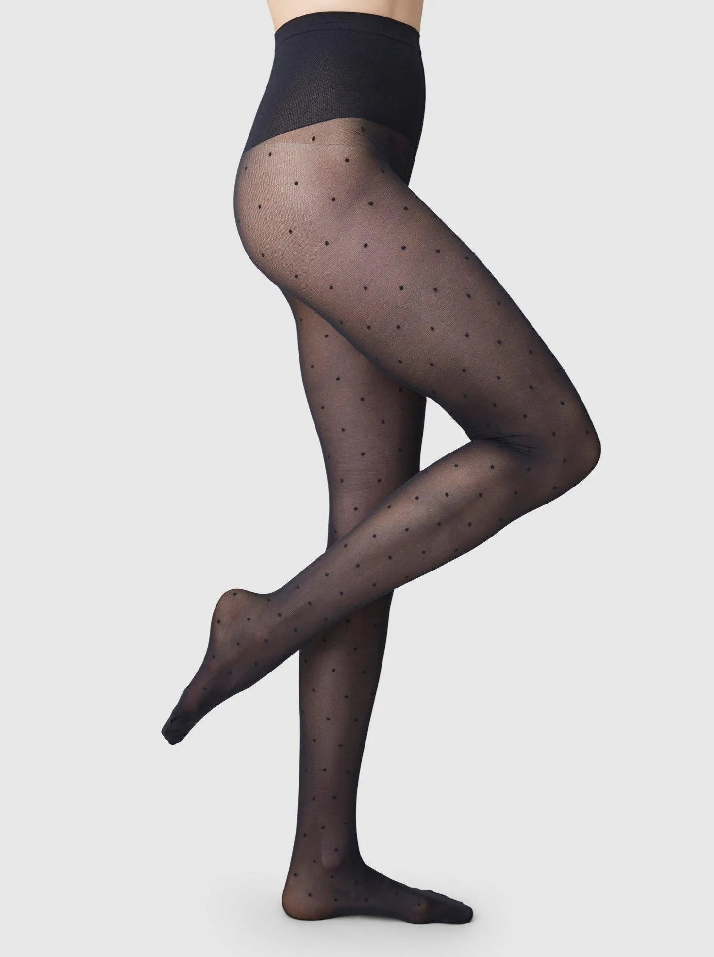 Doris Dots Tights - Black