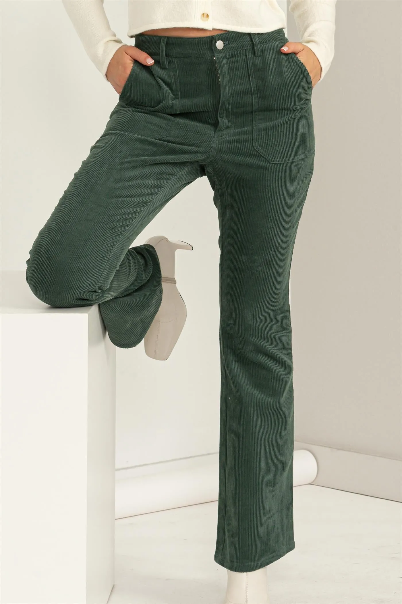 DZ23G482-Corduroy Flare Pants