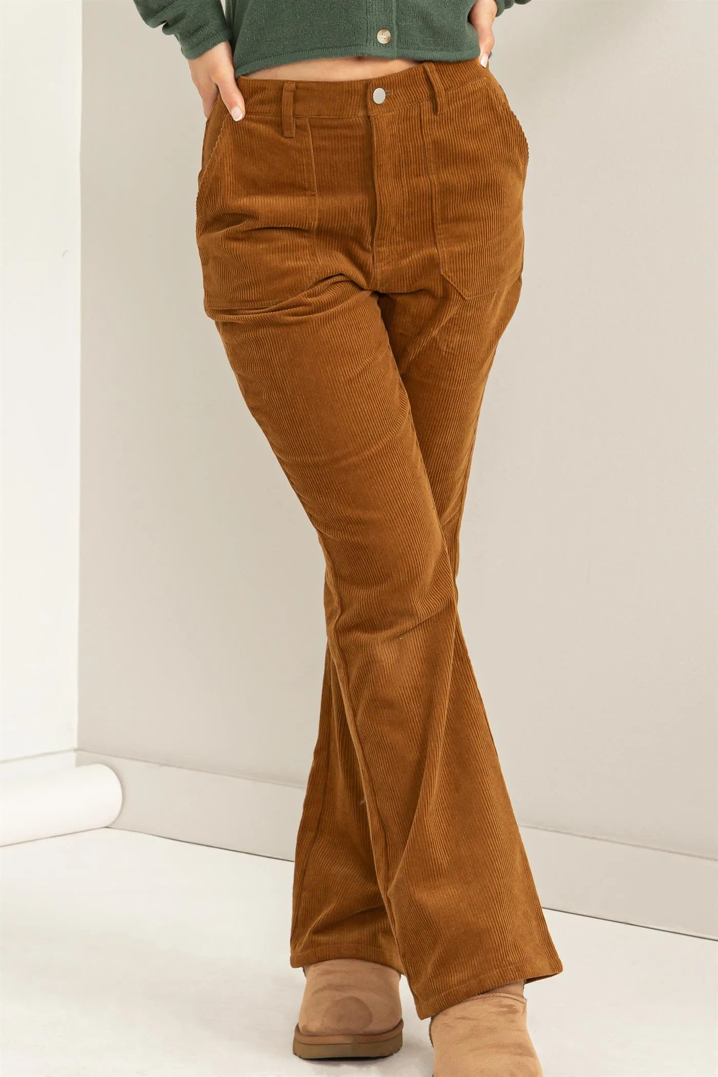 DZ23G482-Corduroy Flare Pants