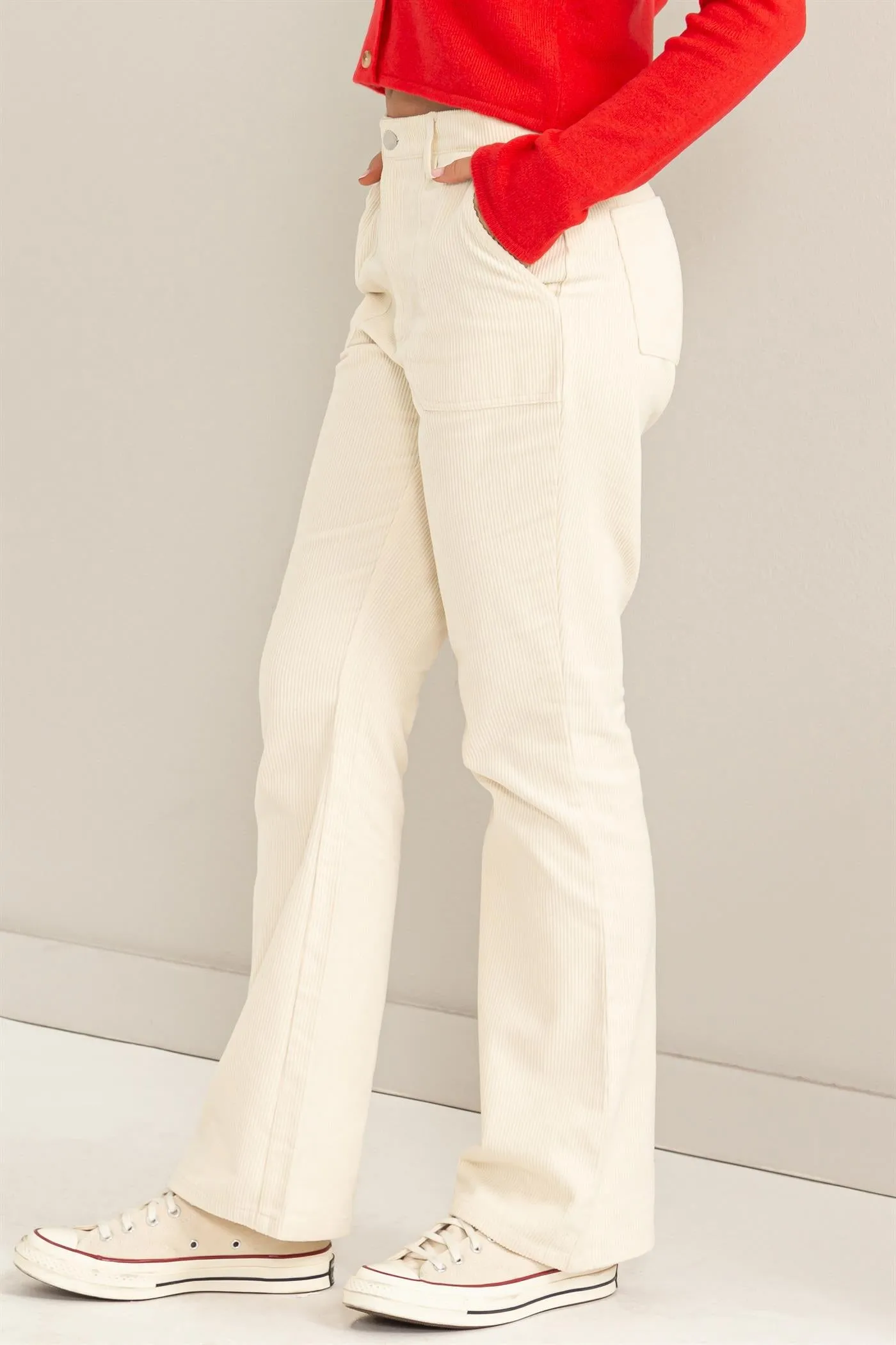 DZ23G482-Corduroy Flare Pants