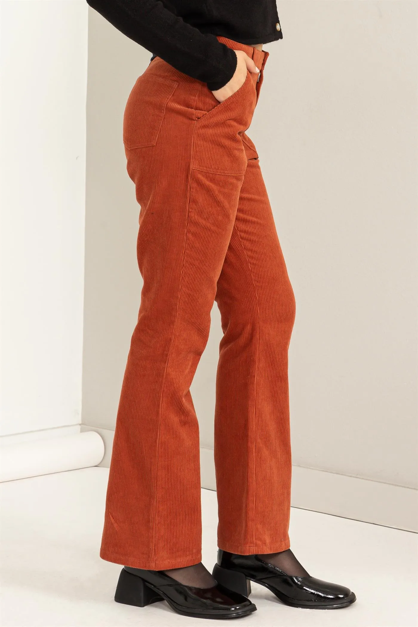 DZ23G482-Corduroy Flare Pants