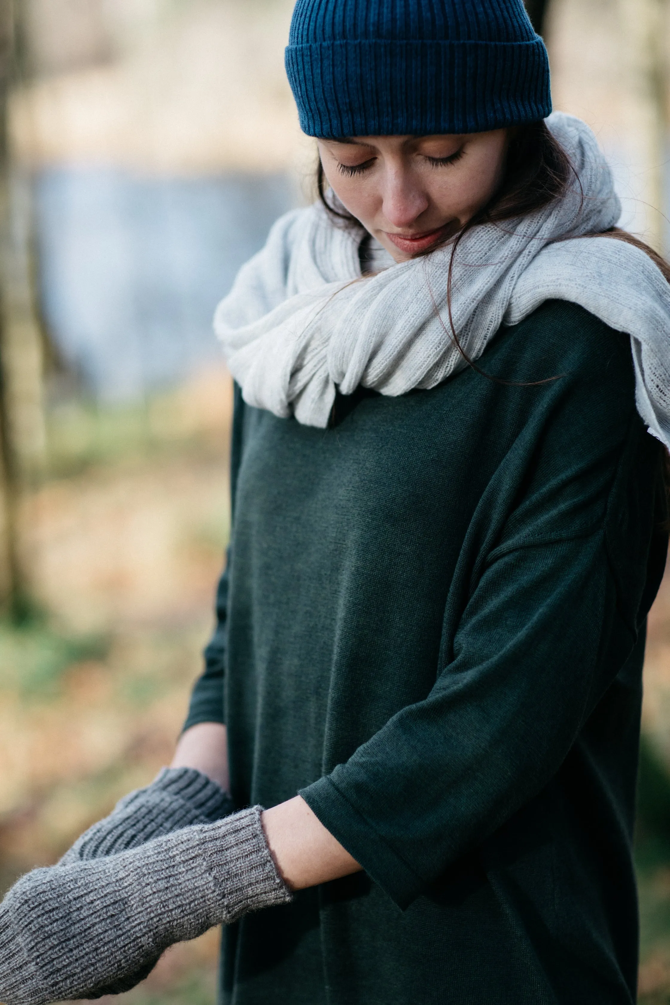 Eden Fine Merino Cocoon Dress in Deep Forest Green