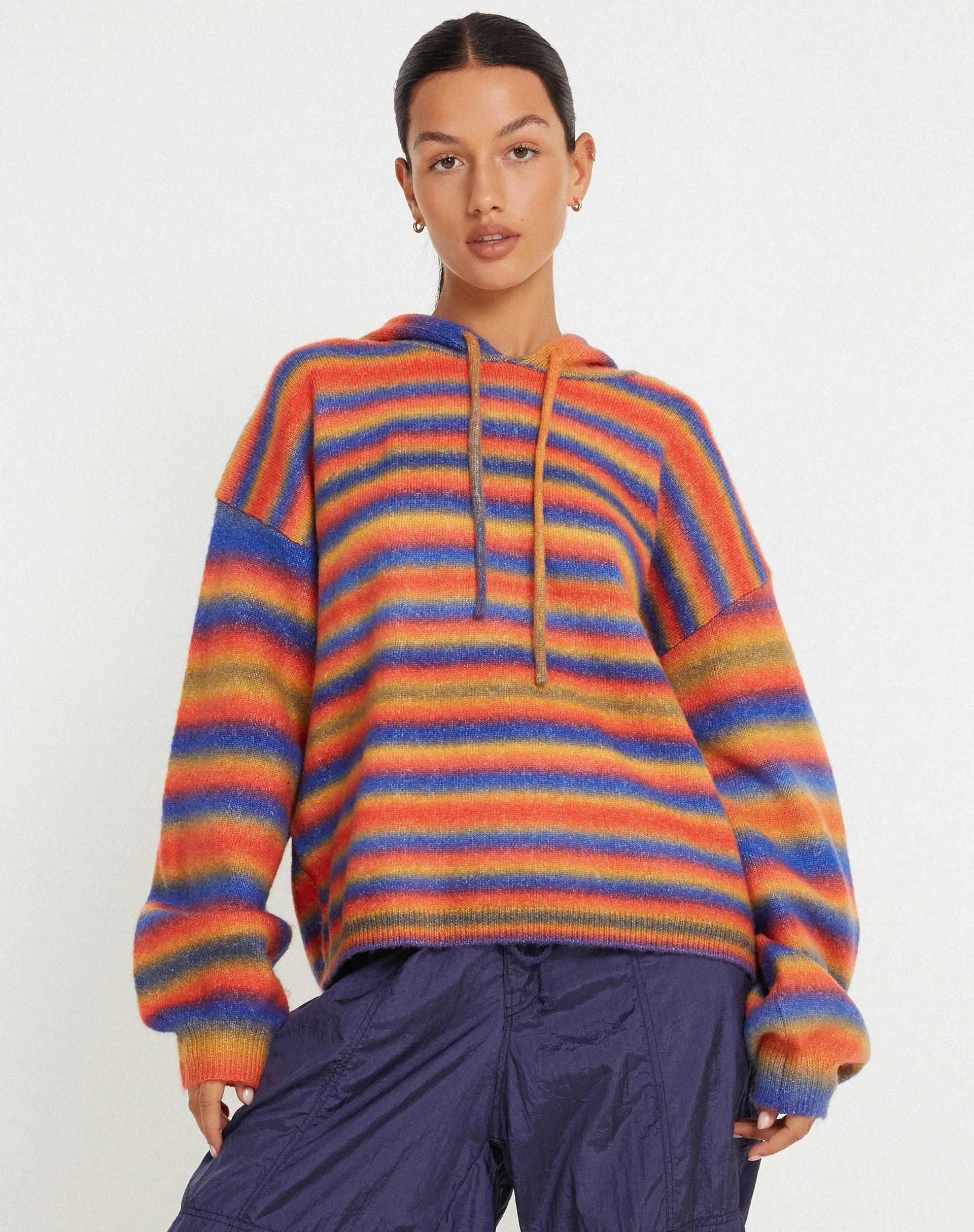 Ehsan Hoodie in Red Mix Stripe