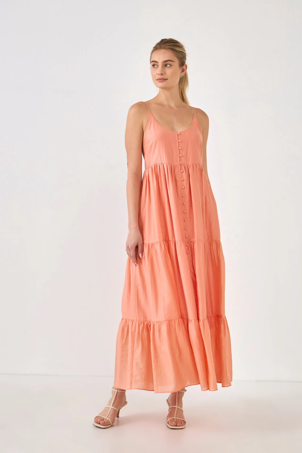 Endless Rose - Button Detail Tiered Maxi Dress