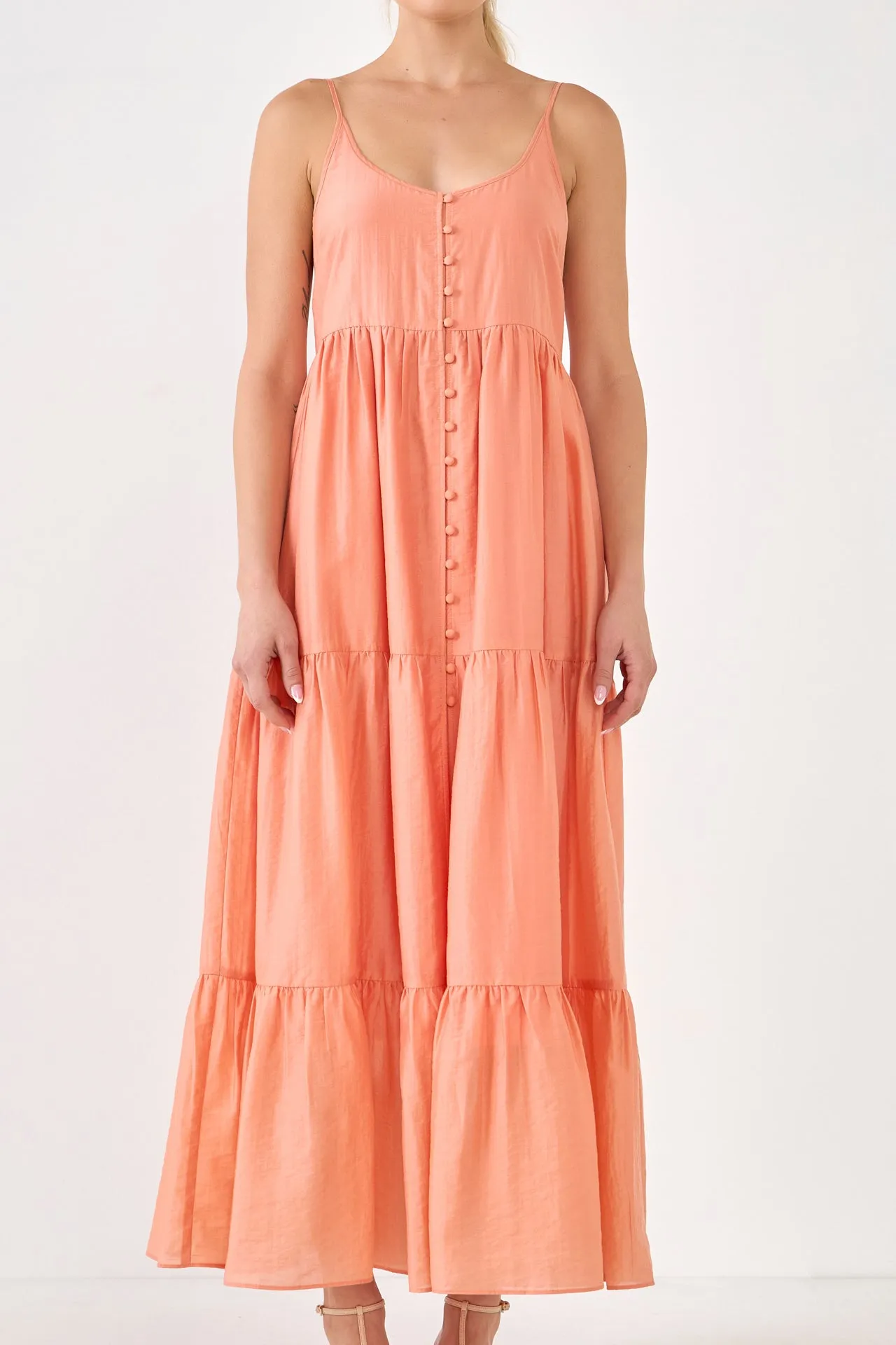 Endless Rose - Button Detail Tiered Maxi Dress