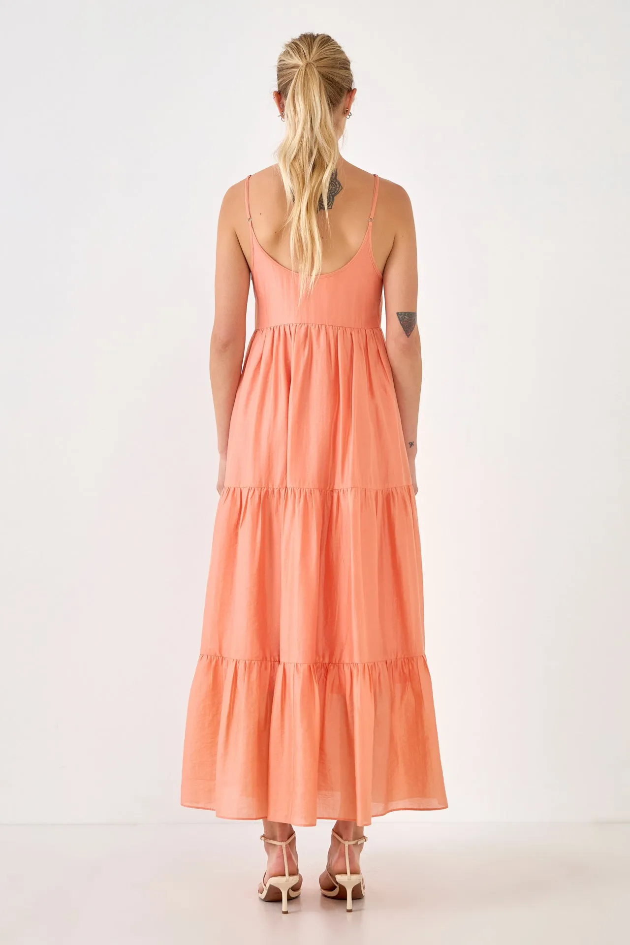 Endless Rose - Button Detail Tiered Maxi Dress