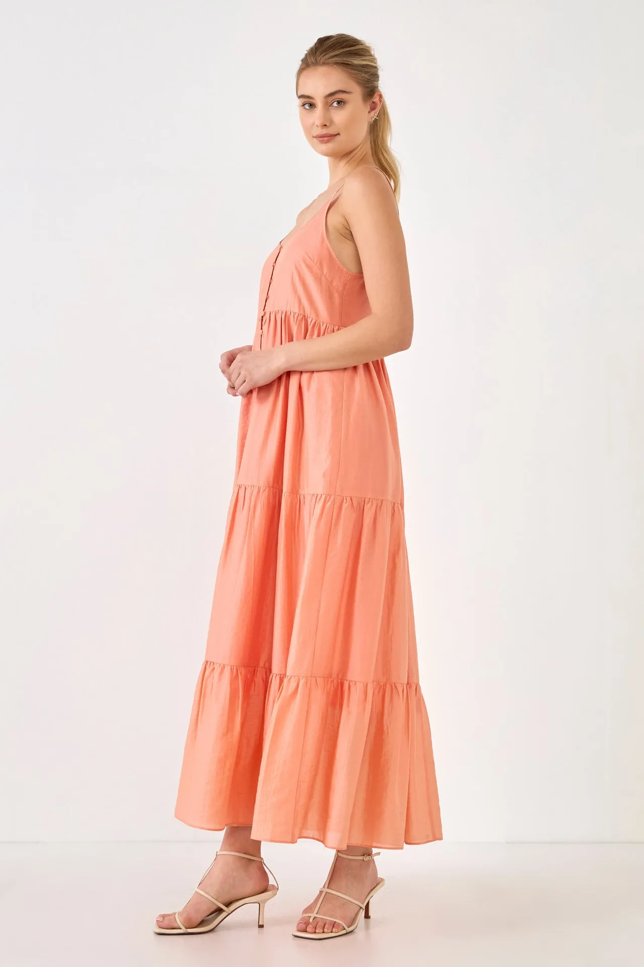 Endless Rose - Button Detail Tiered Maxi Dress