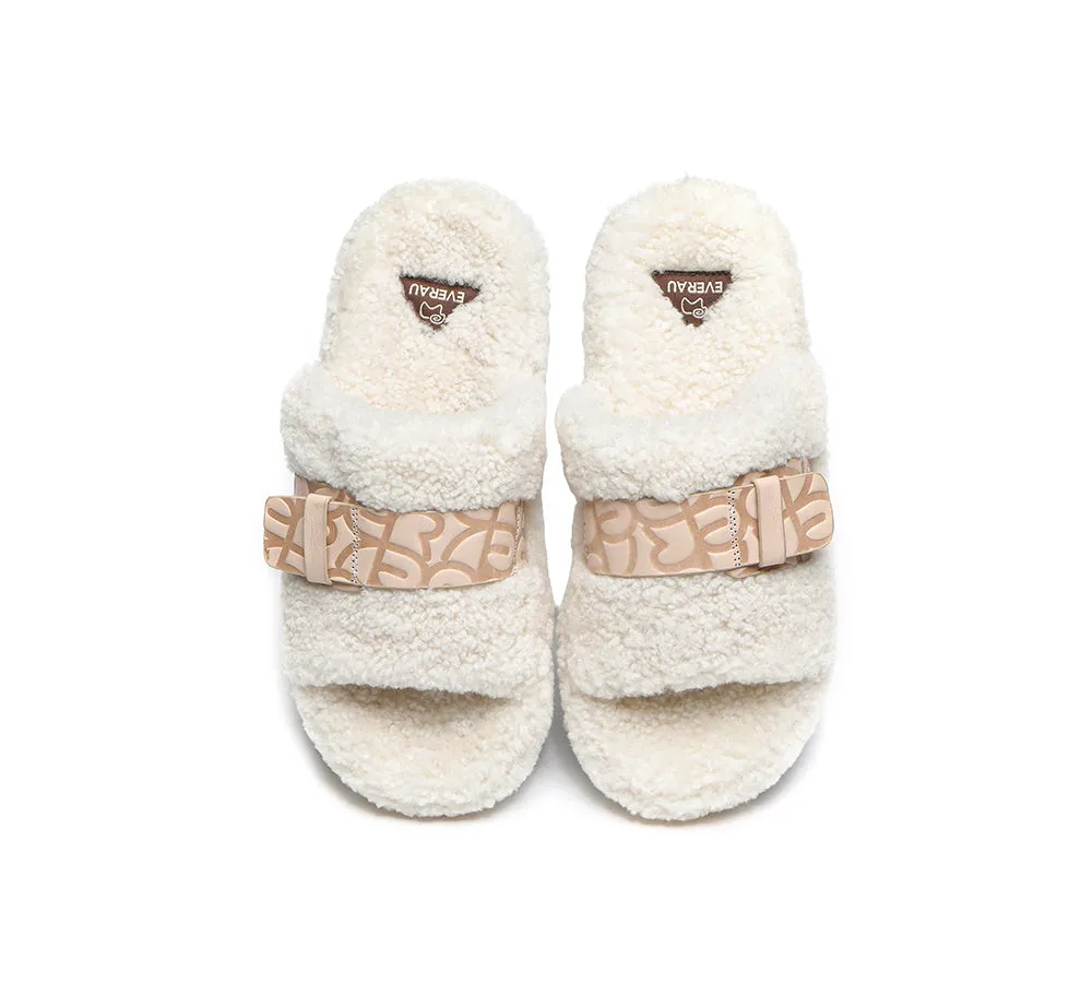 EVERAU® UGG Slippers Women Curly Sheepskin Wool Croft