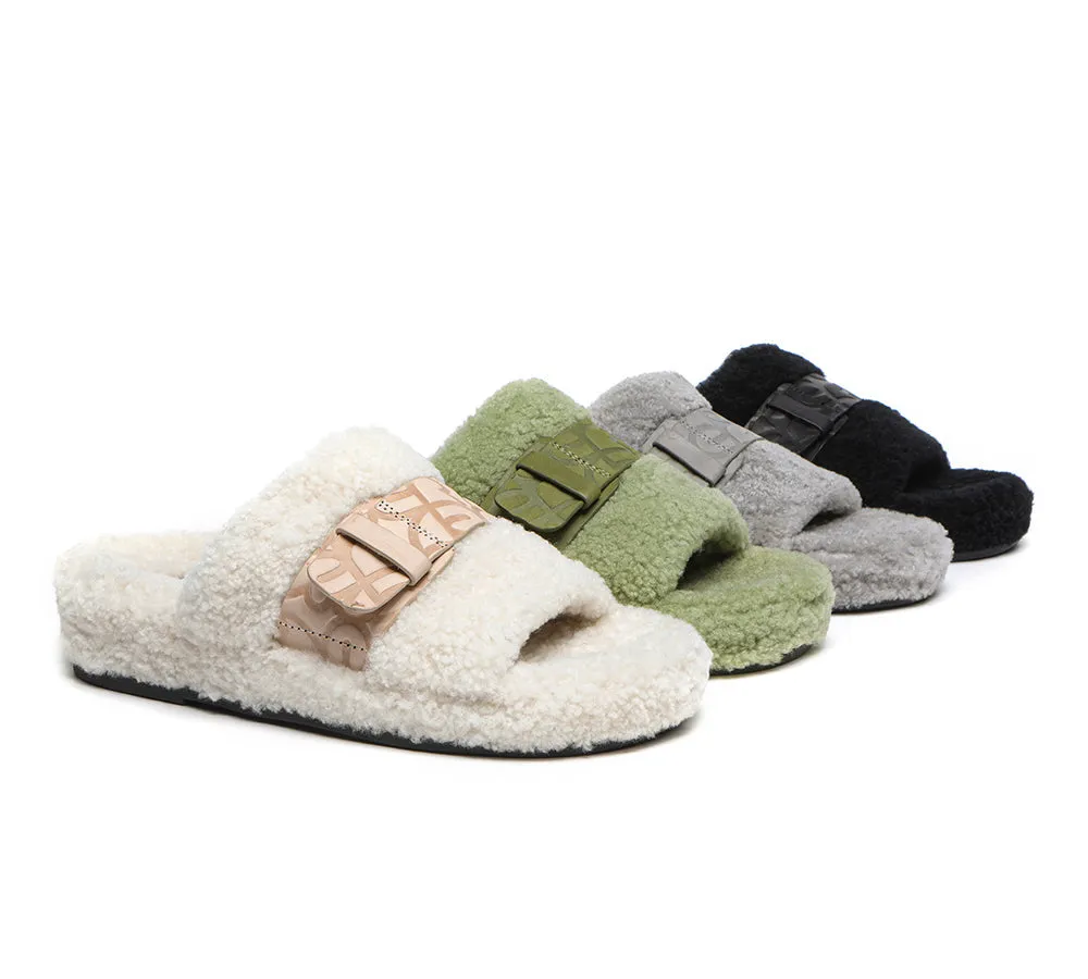 EVERAU® UGG Slippers Women Curly Sheepskin Wool Croft