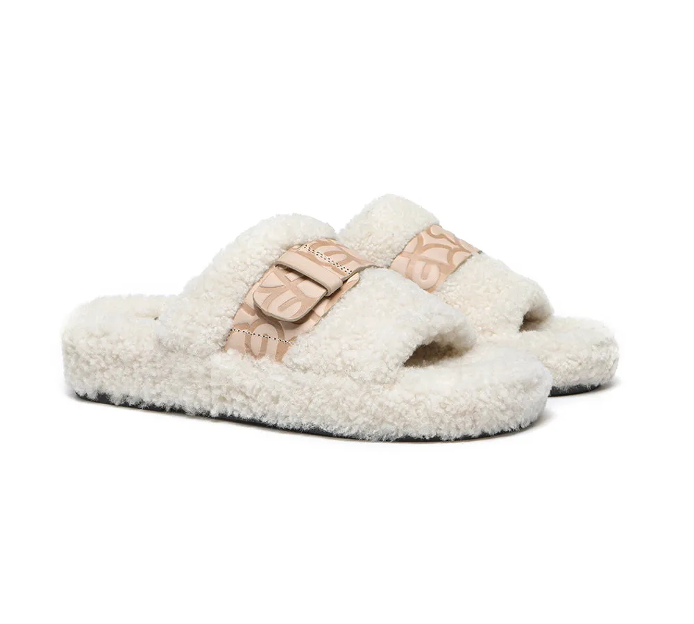 EVERAU® UGG Slippers Women Curly Sheepskin Wool Croft