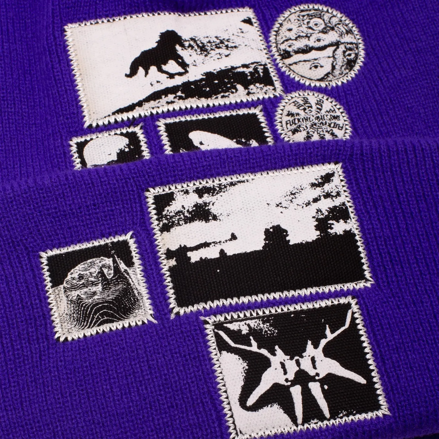 FA Awesome Spider Patch Cuff Beanie Purple