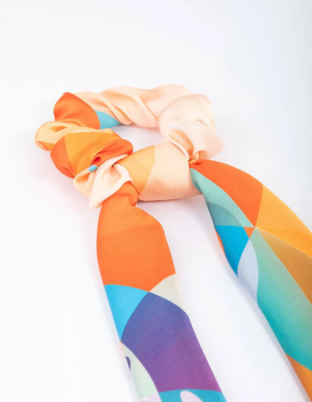 Fabric Geometric Colourful Satin Scarf