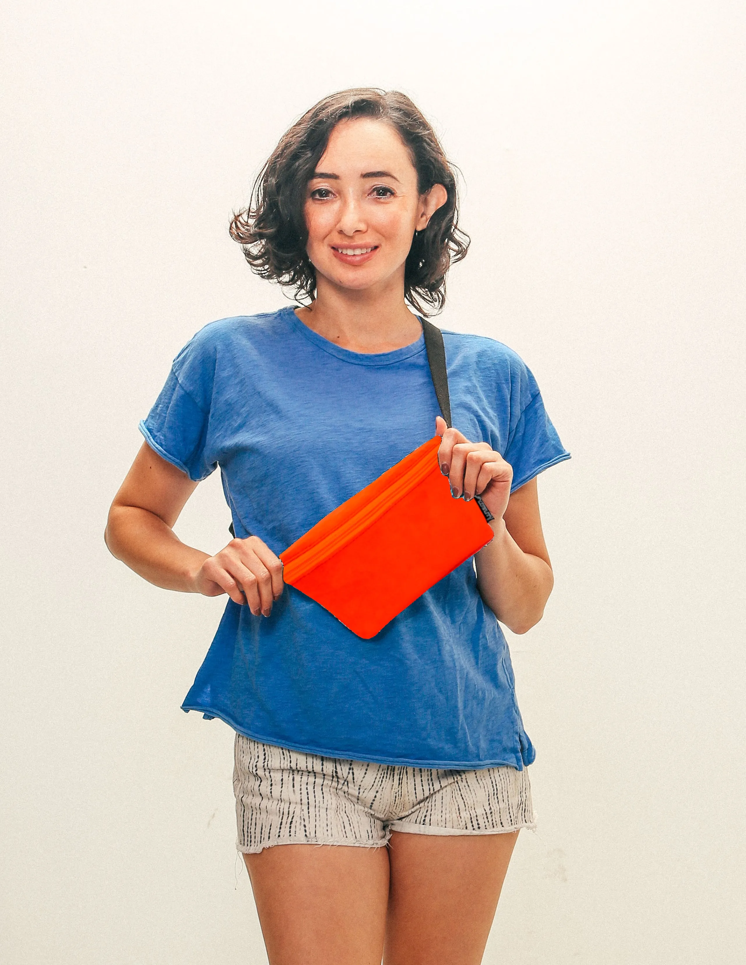 Fanny Pack | Slim | Faux Suede Orange/Red