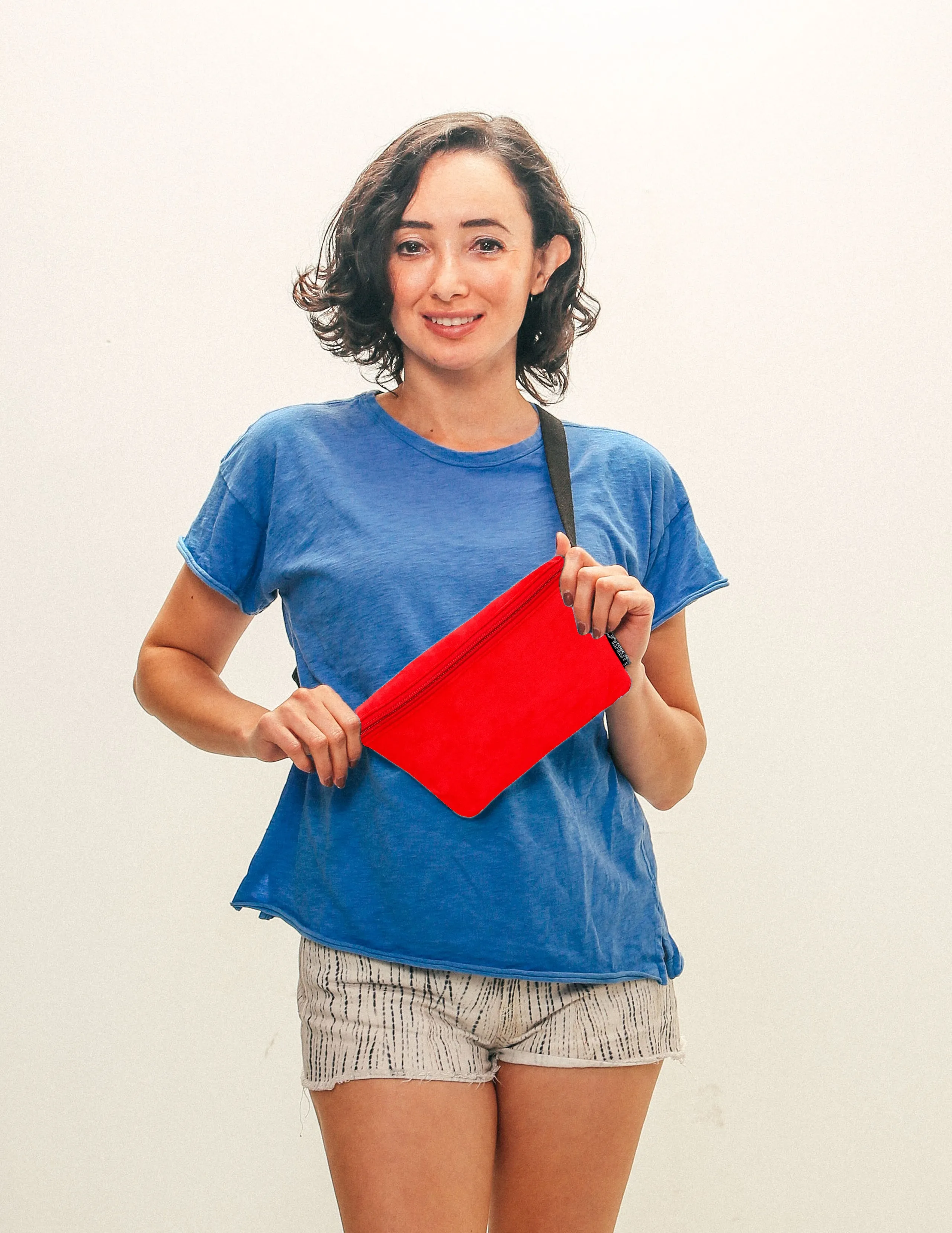 Fanny Pack | Slim | Faux Suede Red