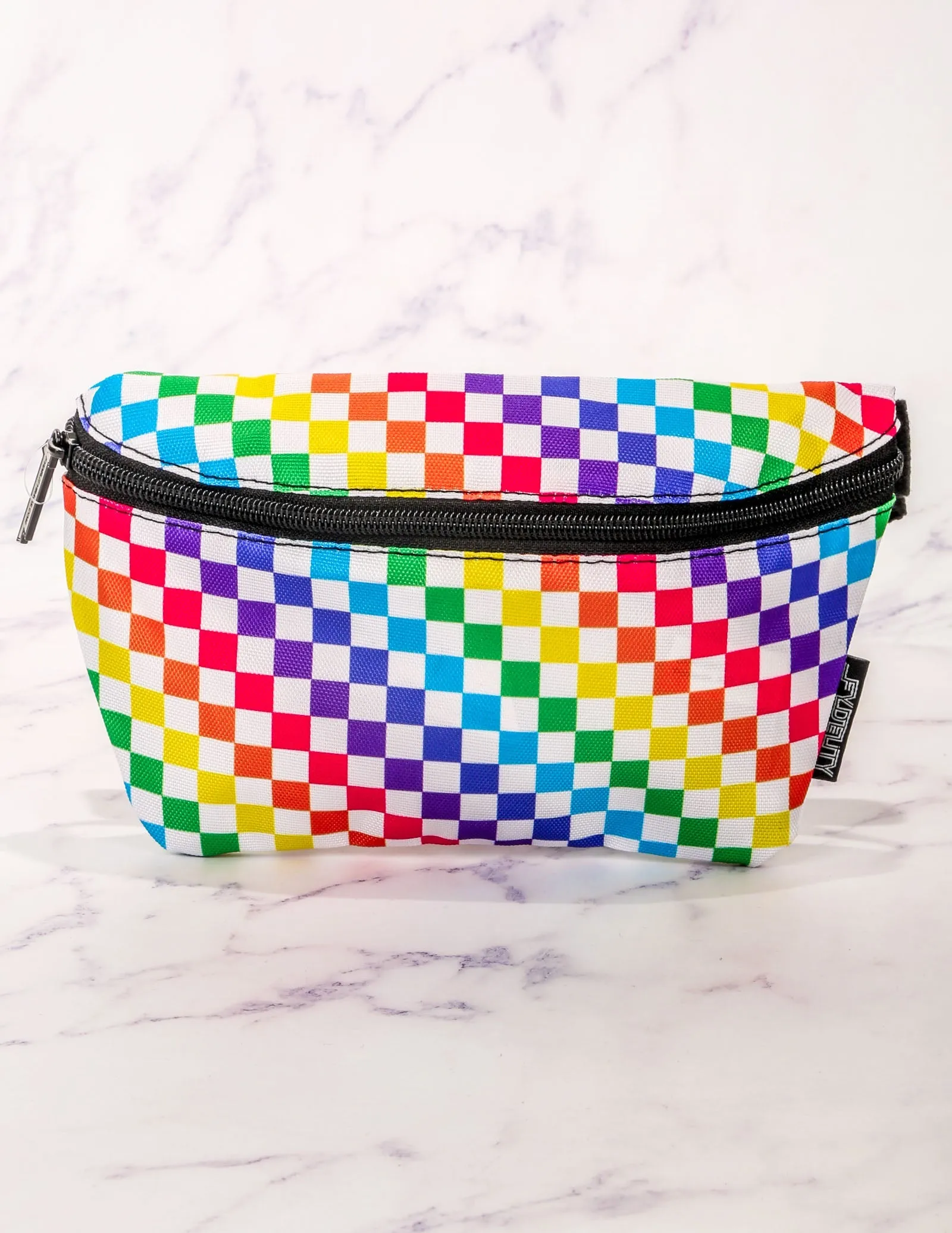 Fanny Pack | Slim |PRIDE INDY Check Rainbow Black