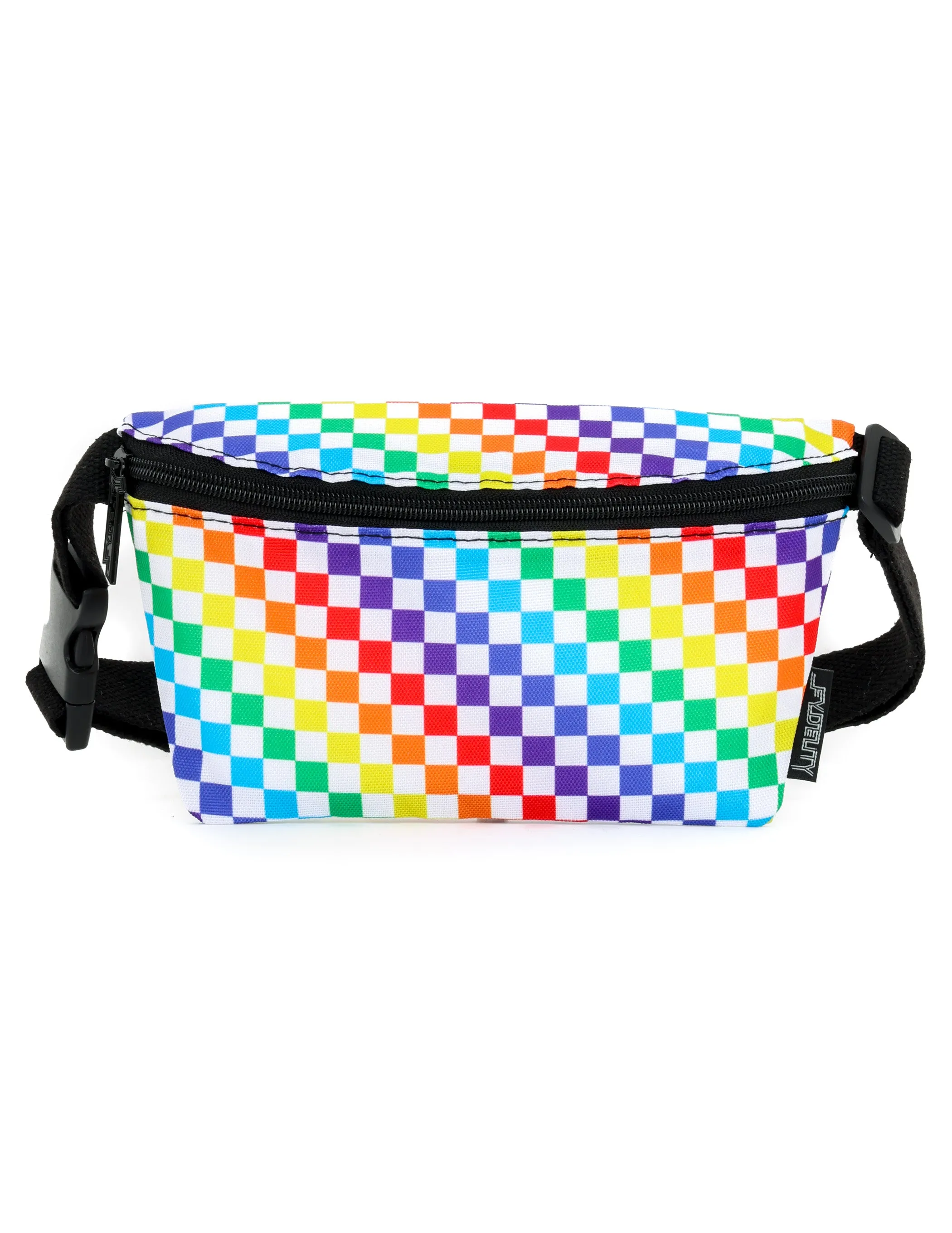 Fanny Pack | Slim |PRIDE INDY Check Rainbow Black