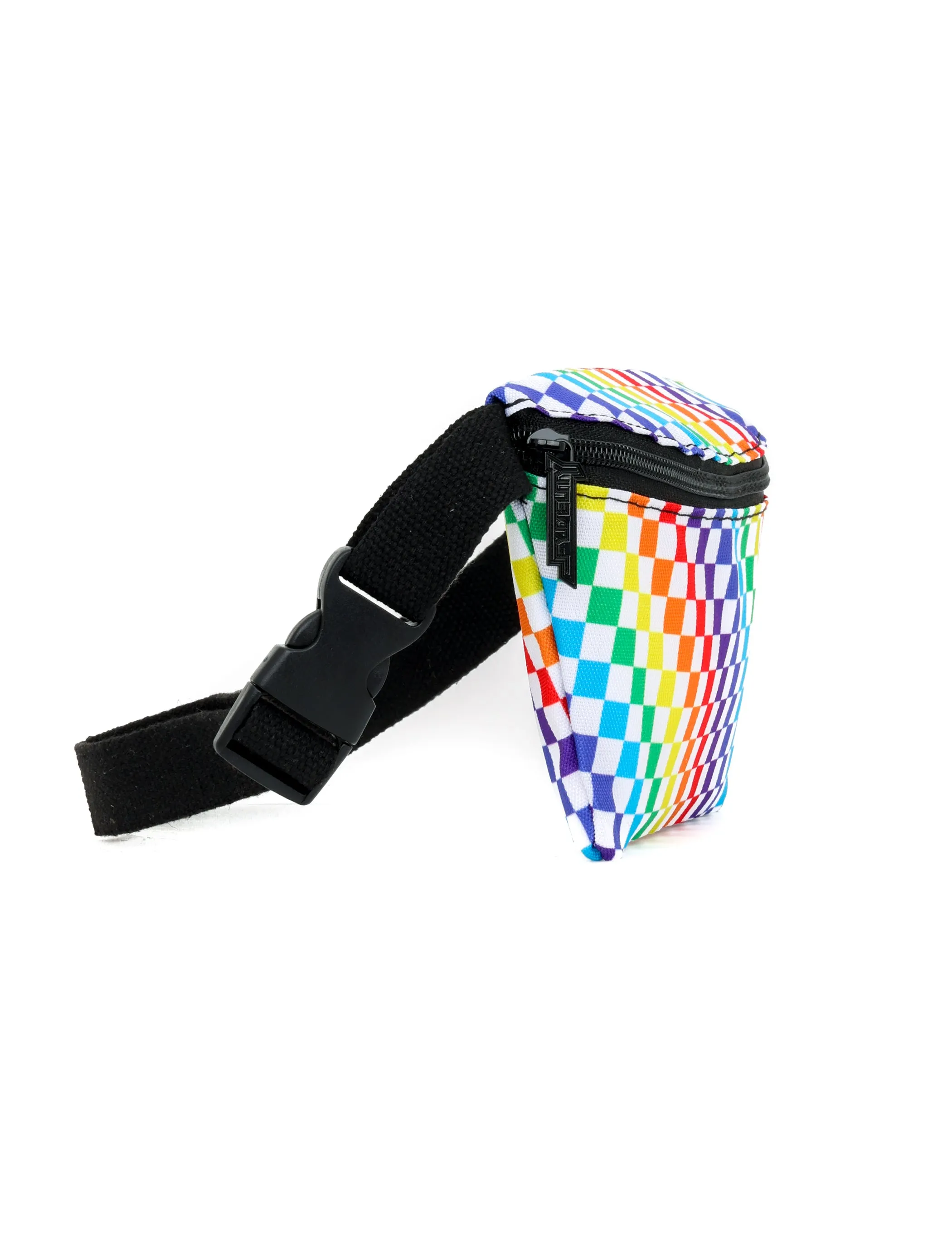 Fanny Pack | Slim |PRIDE INDY Check Rainbow Black