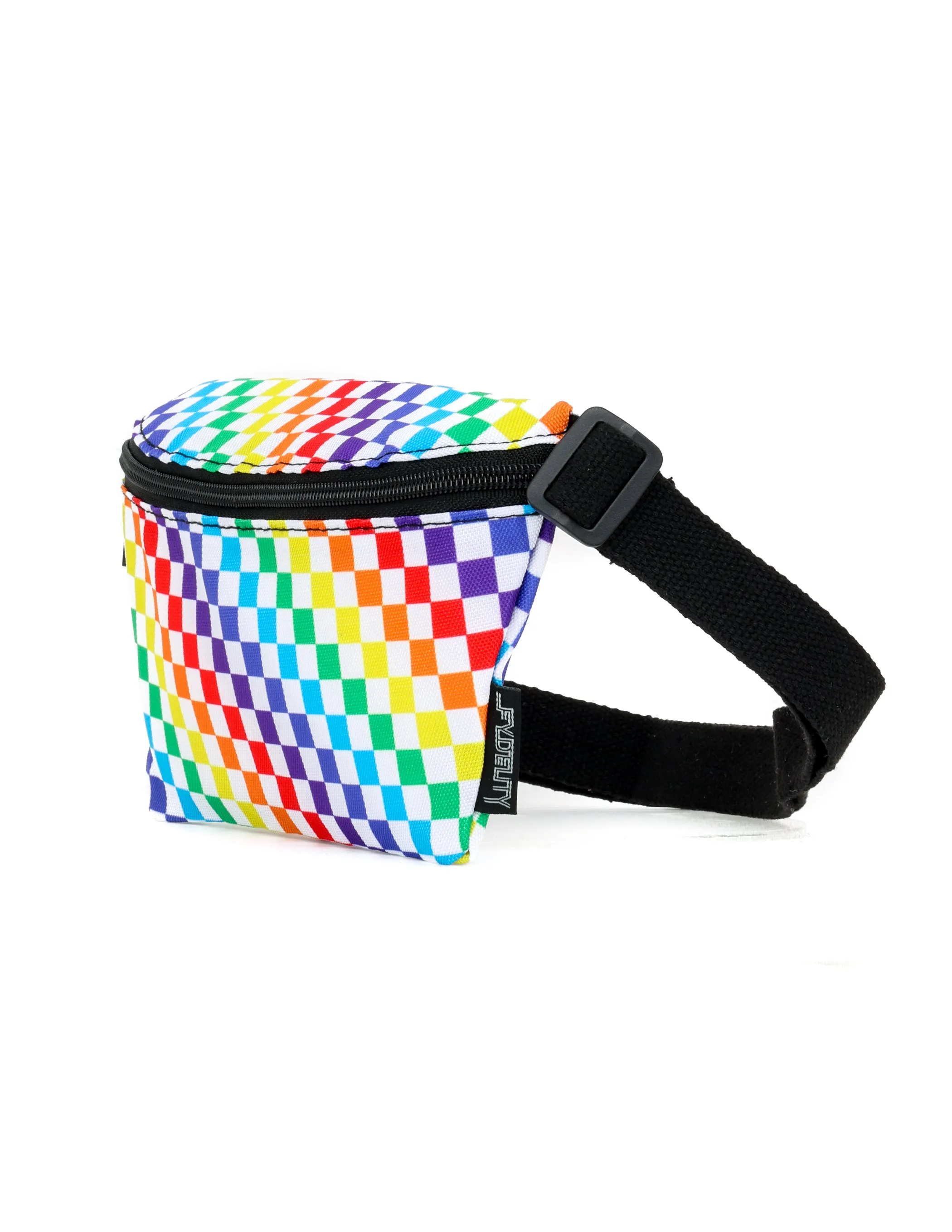 Fanny Pack | Slim |PRIDE INDY Check Rainbow Black